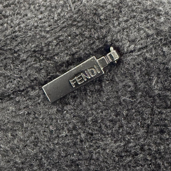 極美品☆FENDI SKIMS フェンディ スキムズ FZD922 FFロゴ パイル地 ノースリーブ ワンピース ブラック 40 イタリア製 正規品 レディース