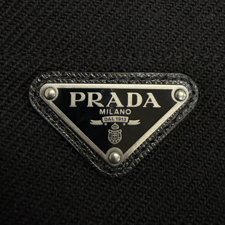 美品□PRADA プラダ バージンウール100％ トライアングルロゴ 三角プレート ブルゾンジャケット ブラック IT 36 イタリア製 正規品