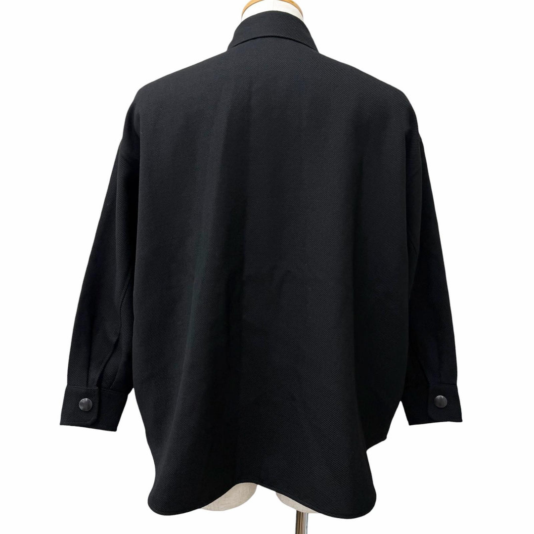美品□PRADA プラダ バージンウール100％ トライアングルロゴ 三角プレート ブルゾンジャケット ブラック IT 36 イタリア製 正規品