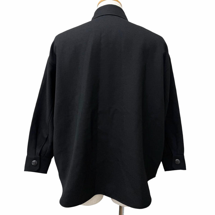 美品□PRADA プラダ バージンウール100％ トライアングルロゴ 三角プレート ブルゾンジャケット ブラック IT 36 イタリア製 正規品