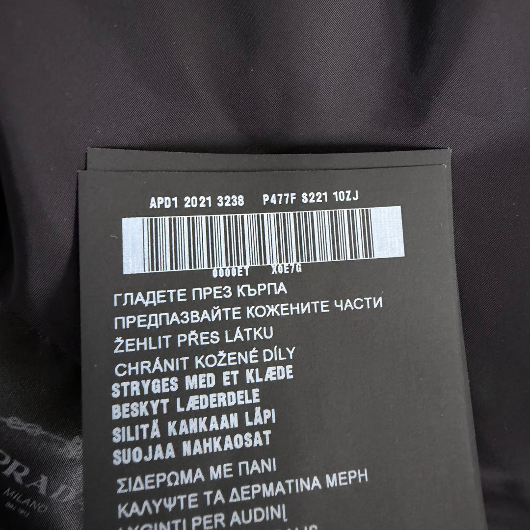 美品□PRADA プラダ バージンウール100％ トライアングルロゴ 三角プレート ブルゾンジャケット ブラック IT 36 イタリア製 正規品