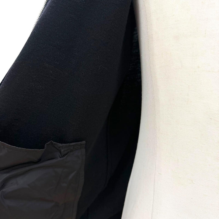 美品▼PRADA プラダ 2025年製 UMG107 ウール100% トライアングルロゴ 三角プレート ZIPUP ニット ナイロンジャケット パーカー 52 正規品
