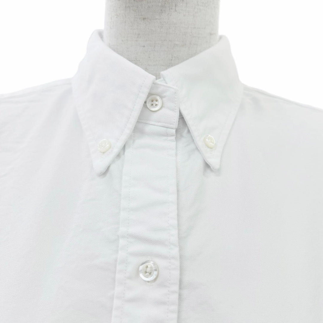 極美品☆THOM BROWNE トムブラウン FDS001A コットン100％ ロング丈 長袖 シャツ ワンピース ホワイト 40 イタリア製 正規品 レディース