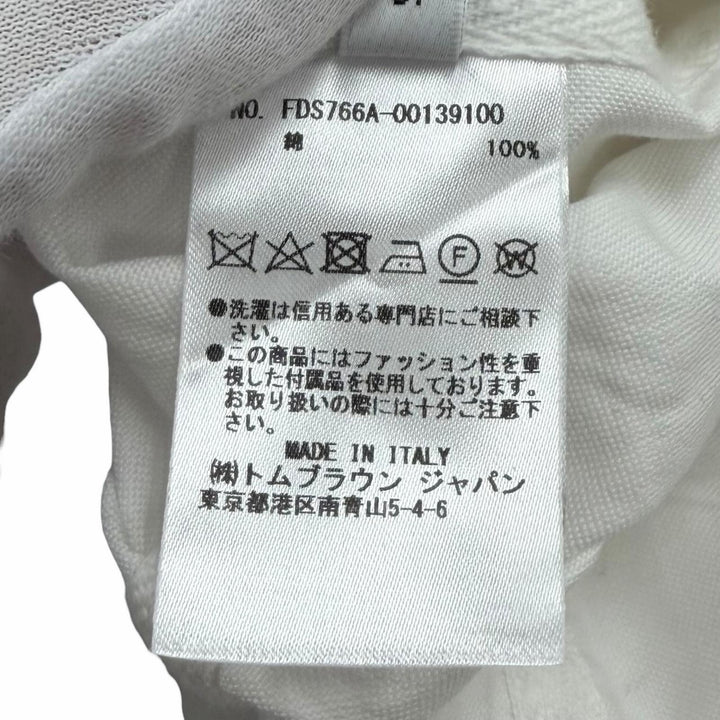 極美品★THOM BROWNE トムブラウン FDS766A コットン100％ レースアップ ノースリーブ ワンピース ホワイト 38 イタリア製 正規品
