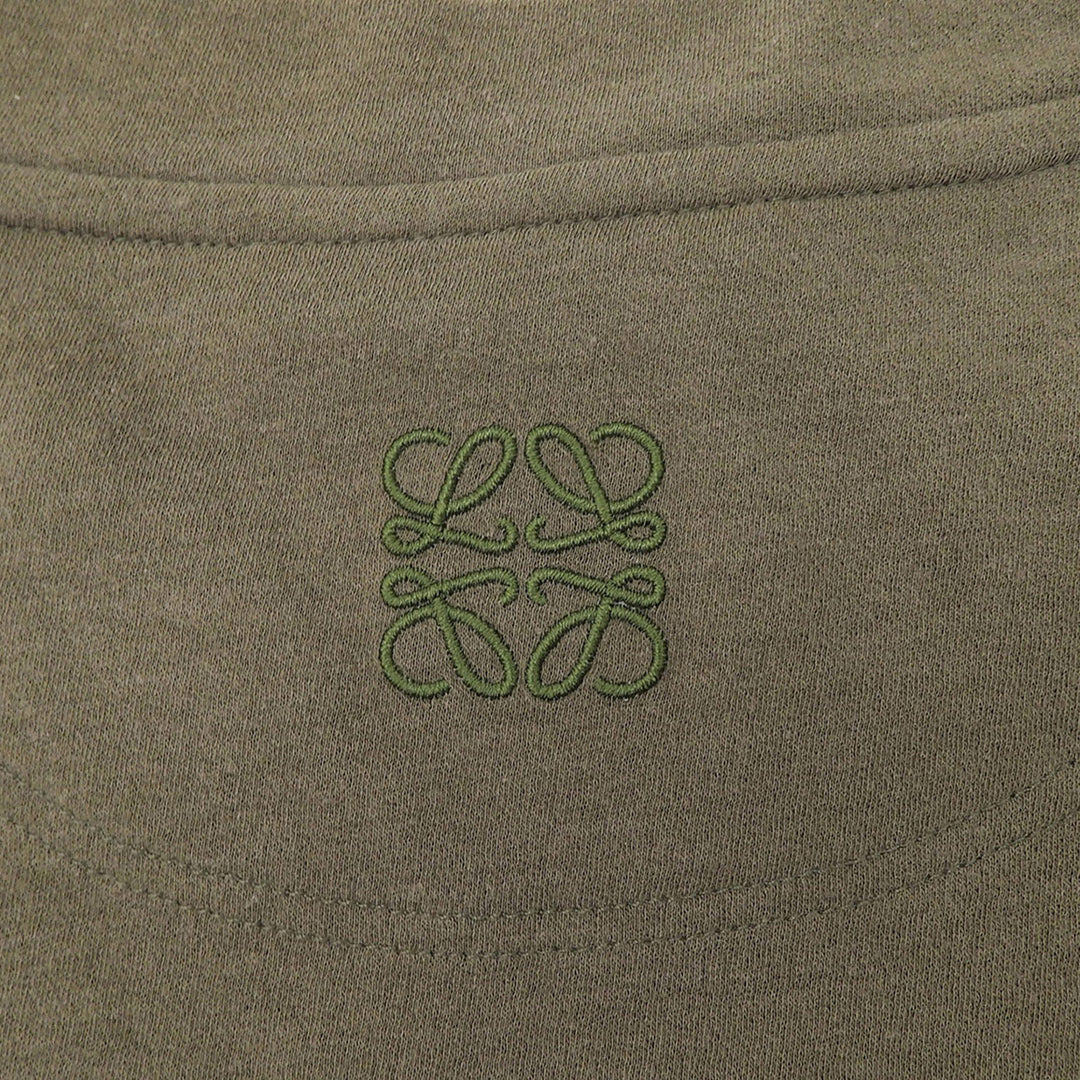 美品▲LOEWE×Paulas Ibiza ロエベ×パウラズイビザ H616Y22X56 アナグラム刺繍 半袖Ｔシャツ カーキ XXL ポルトガル製 正規品 メンズ