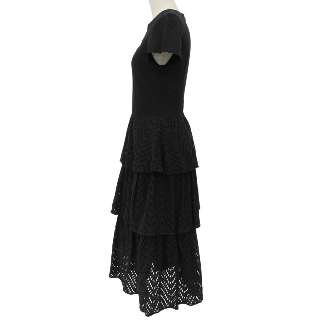 極美品▲BORDERS at BALCONY ボーダーズ アット バルコニー BD2111-3E-22 LACE DRESS ワンピース ブラック 36 正規品 レディース