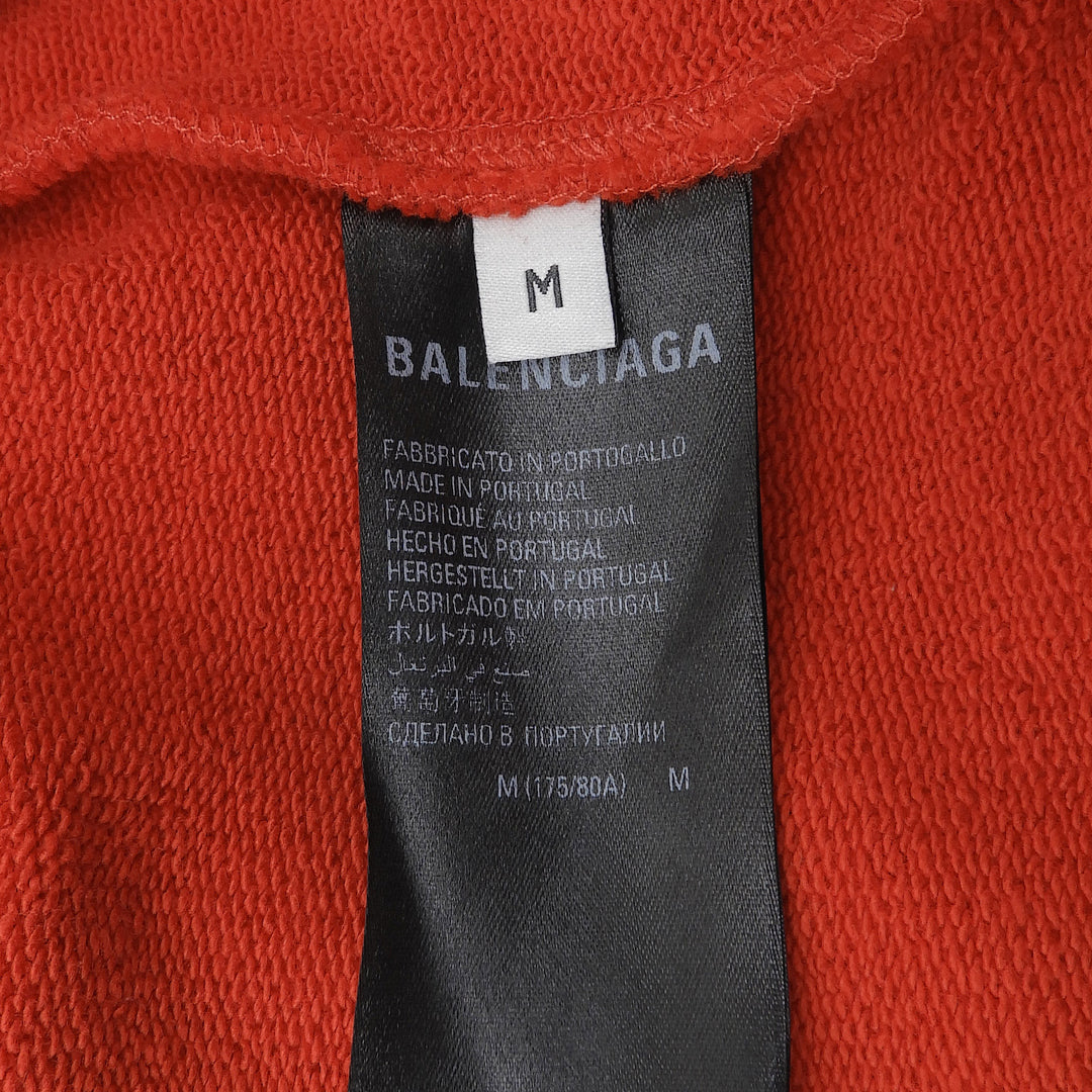 極美品▲BALENCIAGA バレンシアガ 676137 コットン100％ キャンペーンロゴ ショートパンツ レッド M ポルトガル製 正規品 メンズ