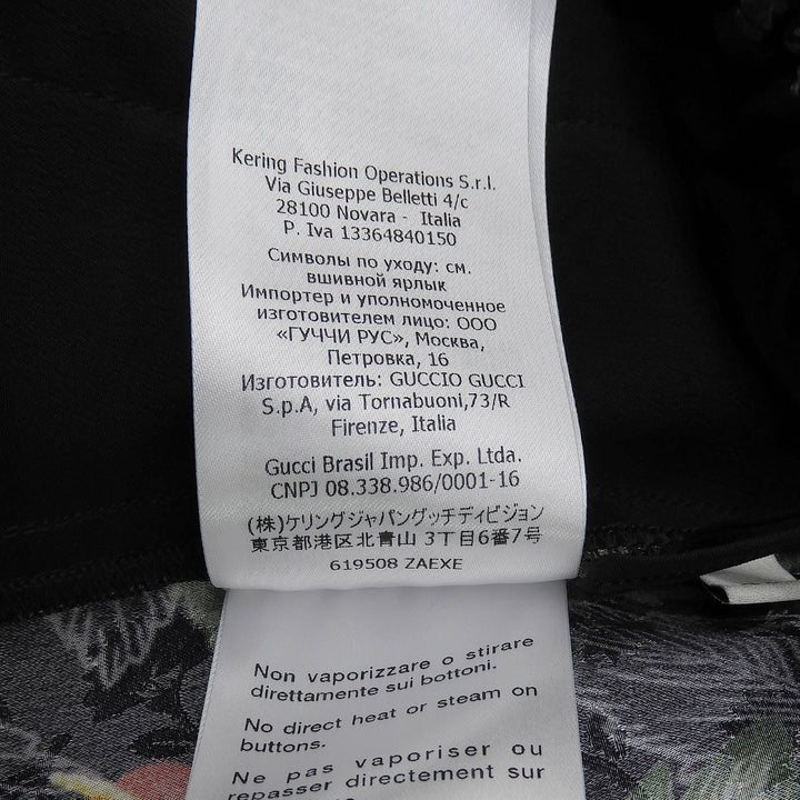 極美品▲GUCCI グッチ 619508 シルク100％ ロゴボタン ハワイアンプリント ショート パンツ マルチ 36 イタリア製 正規品 レディース