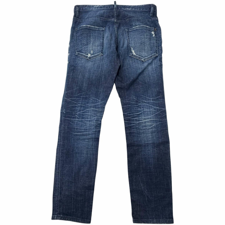美品□DSQUARED2 ディースクエアード 25AW S74LB1721 Skater Jean D2レザーパッチ デニムパンツ インディゴブルー 48 イタリア製 正規品