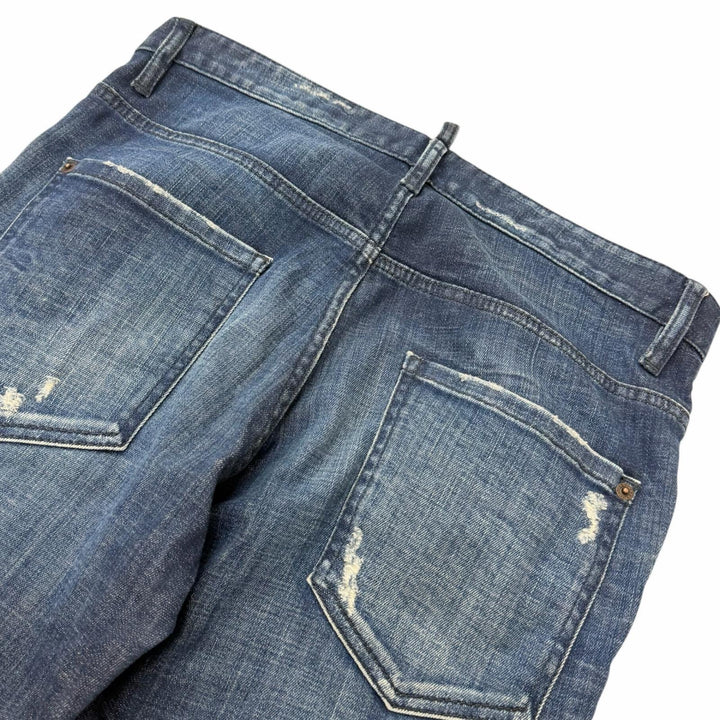 美品□DSQUARED2 ディースクエアード 25AW S74LB1721 Skater Jean D2レザーパッチ デニムパンツ インディゴブルー 48 イタリア製 正規品