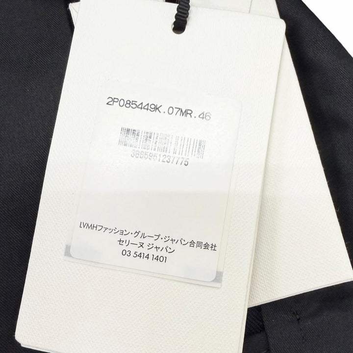 未使用品□CELINE セリーヌ 2P085449K ウール コットン ストライプ柄 スラックス トラウザーズ ネイビー 46 イタリア製 正規品 メンズ
