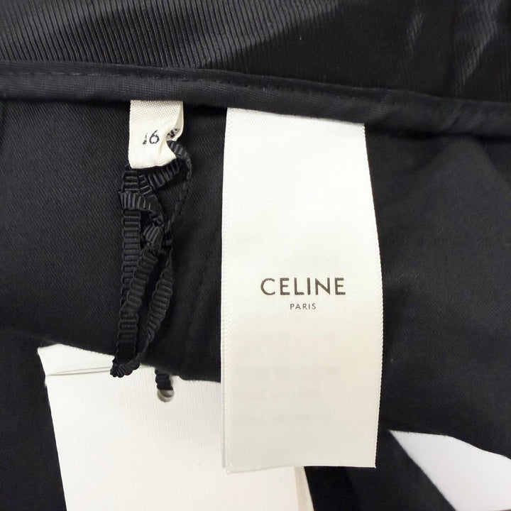 未使用品□CELINE セリーヌ 2P085449K ウール コットン ストライプ柄 スラックス トラウザーズ ネイビー 46 イタリア製 正規品 メンズ