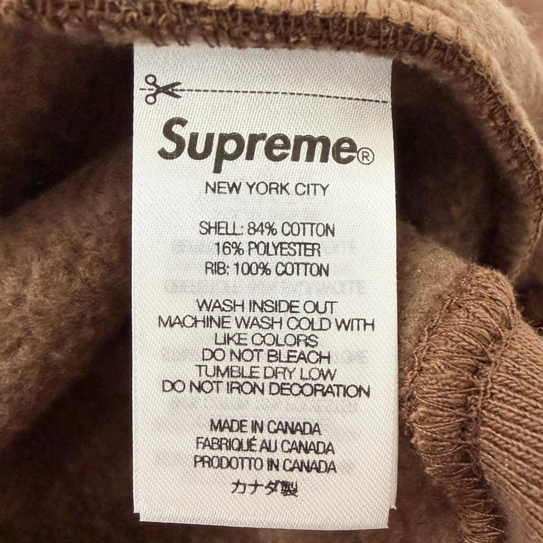 極美品□Supreme シュプリーム 24AW Crest Crewneck コットン ロゴプリント スウェットシャツ トレーナー ブラウン L カナダ製 正規品