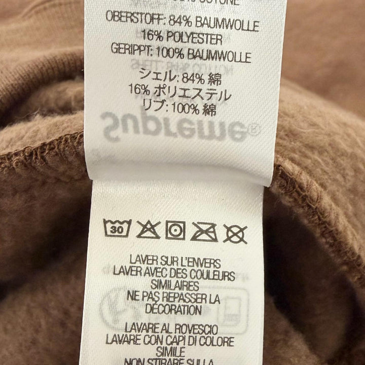 極美品□Supreme シュプリーム 24AW Crest Crewneck コットン ロゴプリント スウェットシャツ トレーナー ブラウン L カナダ製 正規品
