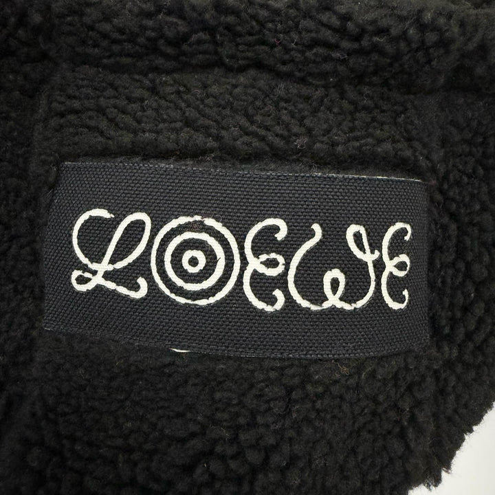 美品□LOEWE ロエベ H664Y07W11 Eye/LOEWE/Nature ロゴワッペン ハーフジップ フリースパーカー ブラック ブラウン ピンク M 正規品