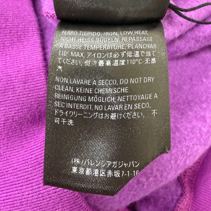 美品□BALENCIAGA バレンシアガ 530419 バックロゴプリント プルオーバー フーディー スウェットパーカー パープル L 正規品 メンズ