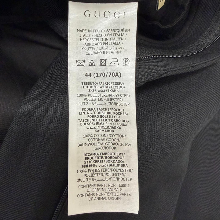 未使用品□GUCCI グッチ 23SS 727451 ロゴ刺繍 サイドライン スラックス トラウザーズパンツ ブラック 44 イタリア製 正規品 メンズ