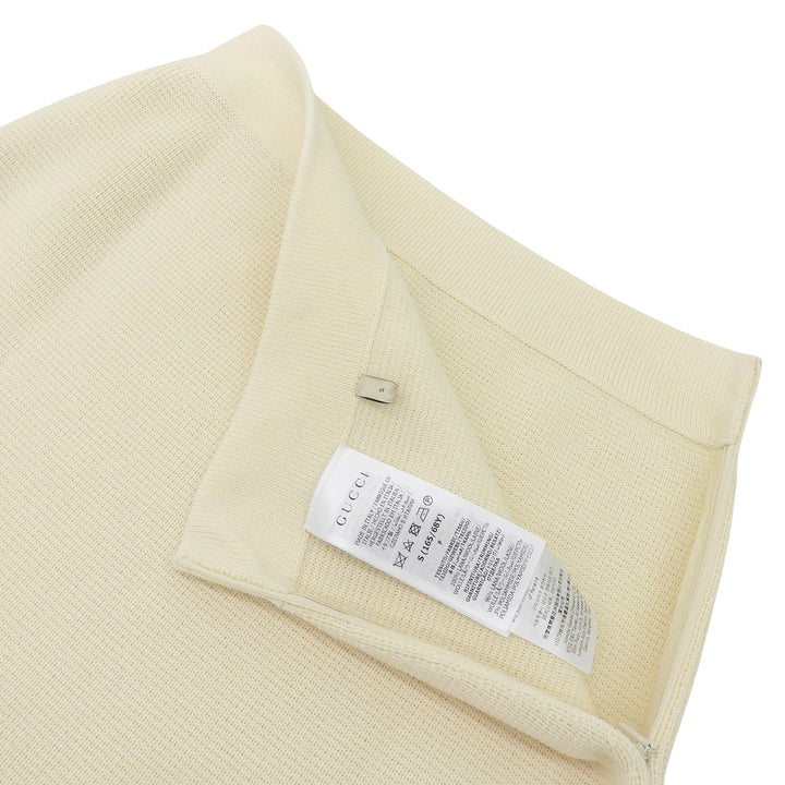 未使用品▲GUCCI グッチ 23SS 726801 ウール100％ サイドジップ ニット タイト スカート アイボリー S イタリア製 正規品 レディース