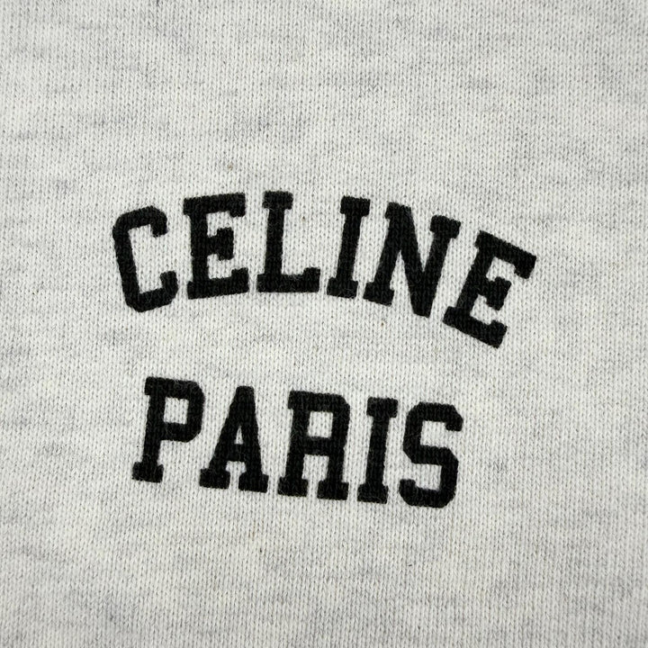 極美品☆CELINE セリーヌ 2Y31F765N コットン100％ ロゴ入り コットンフリース ルーズ スウェット ライトグレー S 正規品 レディース