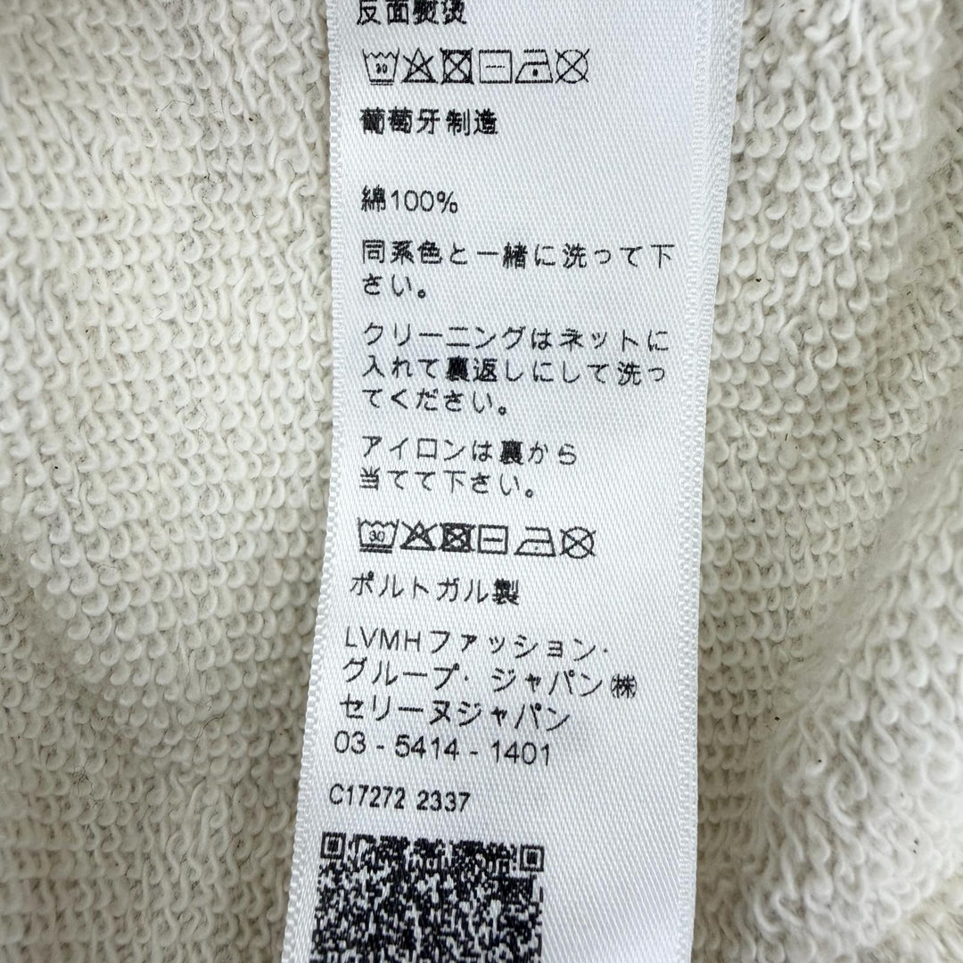 極美品☆CELINE セリーヌ 2Y31F765N コットン100％ ロゴ入り コットンフリース ルーズ スウェット ライトグレー S 正規品 レディース