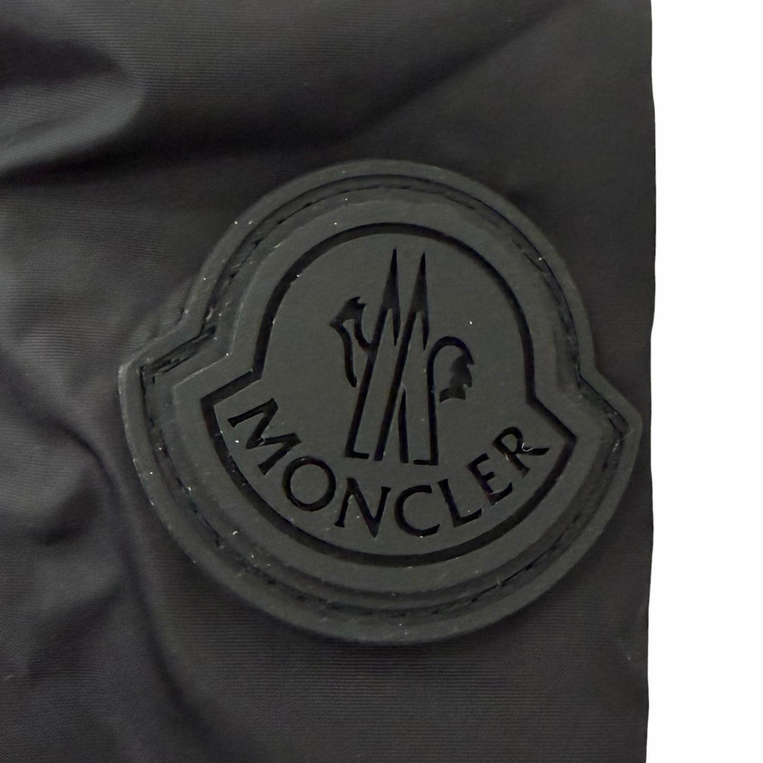 美品□MONCLER モンクレール D10914163505 MASSEREAU GIUBBOTTO フードロゴ刺繍 ブルゾンジャケット ウィンドブレーカー ブラック 1