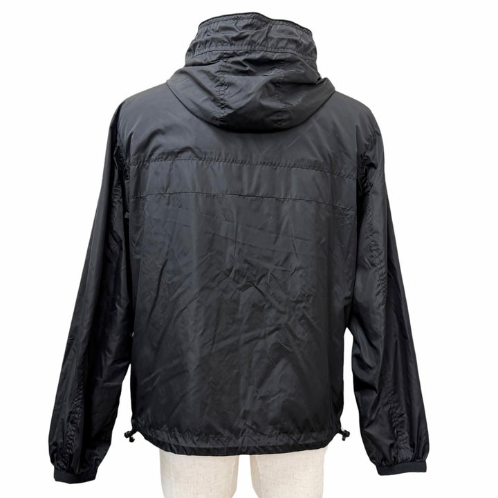 美品□MONCLER モンクレール D10914163505 MASSEREAU GIUBBOTTO フードロゴ刺繍 ブルゾンジャケット ウィンドブレーカー ブラック 1