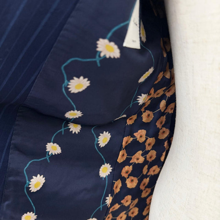 極美品□Paul Smith ポールスミス シルク混 ロロピアーナ社製生地 ストライプ柄 シングルスーツ ネイビー S 日本製 正規品 メンズ