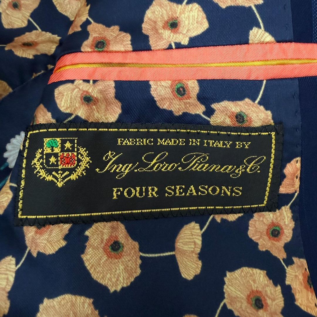 極美品□Paul Smith ポールスミス シルク混 ロロピアーナ社製生地 ストライプ柄 シングルスーツ ネイビー S 日本製 正規品 メンズ