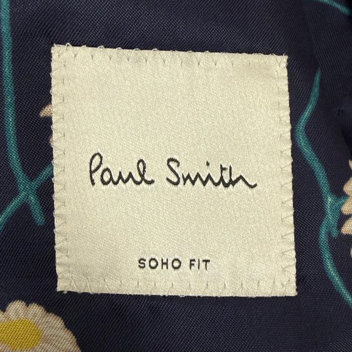 極美品□Paul Smith ポールスミス シルク混 ロロピアーナ社製生地 ストライプ柄 シングルスーツ ネイビー S 日本製 正規品 メンズ
