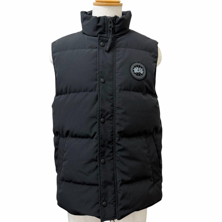 美品□CANADA GOOSE カナダグース 2081MB GARSON VEST ロゴワッペン WZIP ダウンベスト ジレ ブラック M カナダ製 国内正規品 メンズ