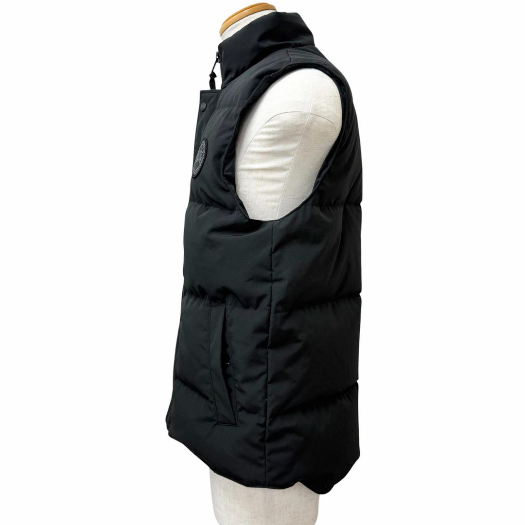 美品□CANADA GOOSE カナダグース 2081MB GARSON VEST ロゴワッペン WZIP ダウンベスト ジレ ブラック M カナダ製 国内正規品 メンズ