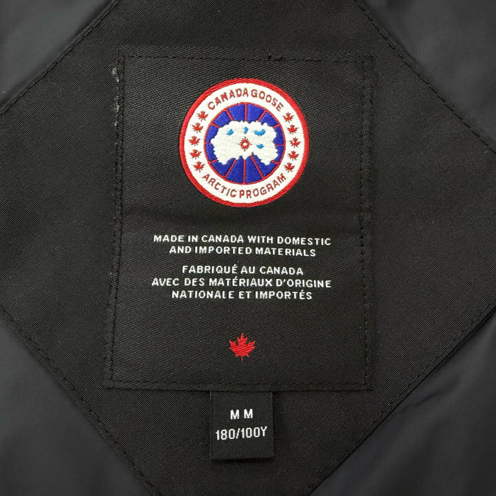 美品□CANADA GOOSE カナダグース 2081MB GARSON VEST ロゴワッペン WZIP ダウンベスト ジレ ブラック M カナダ製 国内正規品 メンズ