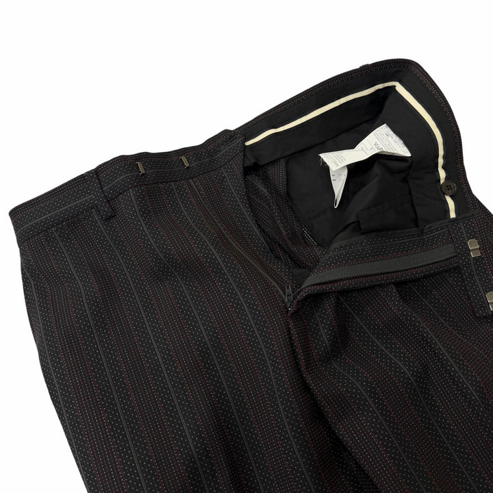 極美品□GUCCI グッチ 605347 ウール100％ ストライプ柄 金ボタン ダブルブレスト スーツ セットアップ ブラック 48 イタリア製 正規品
