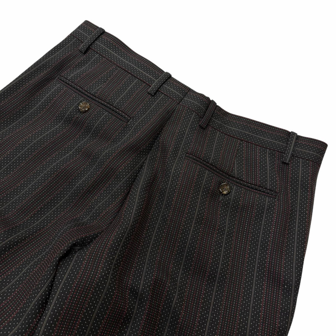 極美品□GUCCI グッチ 605347 ウール100％ ストライプ柄 金ボタン ダブルブレスト スーツ セットアップ ブラック 48 イタリア製 正規品
