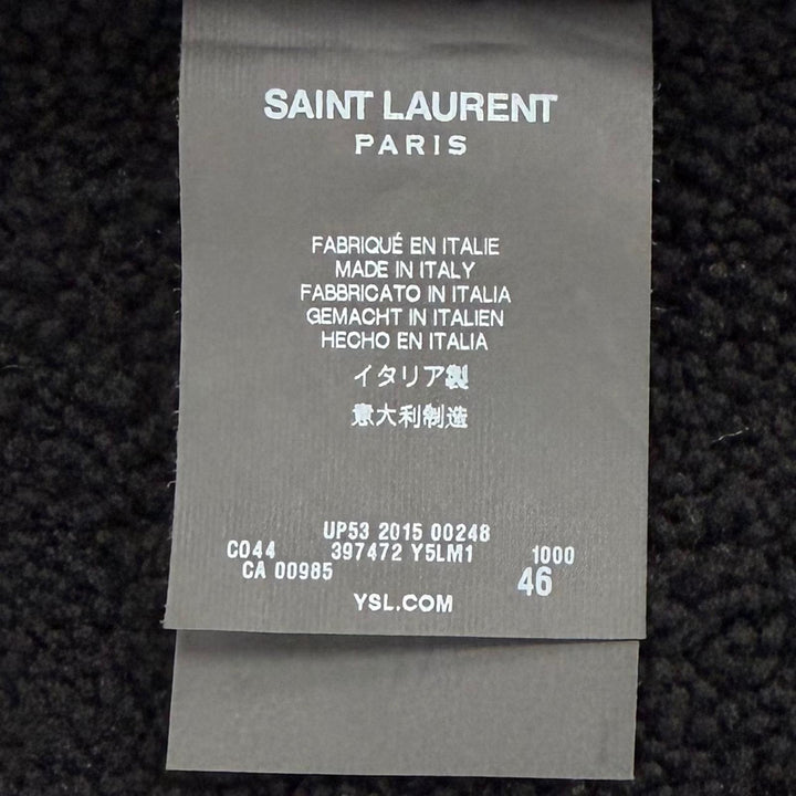 美品▼SAINT LAURENT PARIS サンローランパリ 397472 エディ期 ムートン ZIPUP フライトジャケット レザージャケット ブラック 46 メンズ
