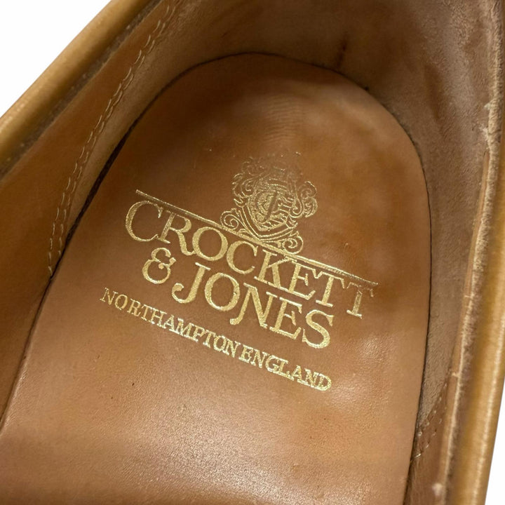 美品□CROCKETT&amp;JONES クロケットアンドジョーンズ POOLE レザー ペニーローファー コインローファー ベージュ 6.5 イングランド製