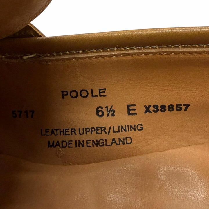 美品□CROCKETT&amp;JONES クロケットアンドジョーンズ POOLE レザー ペニーローファー コインローファー ベージュ 6.5 イングランド製
