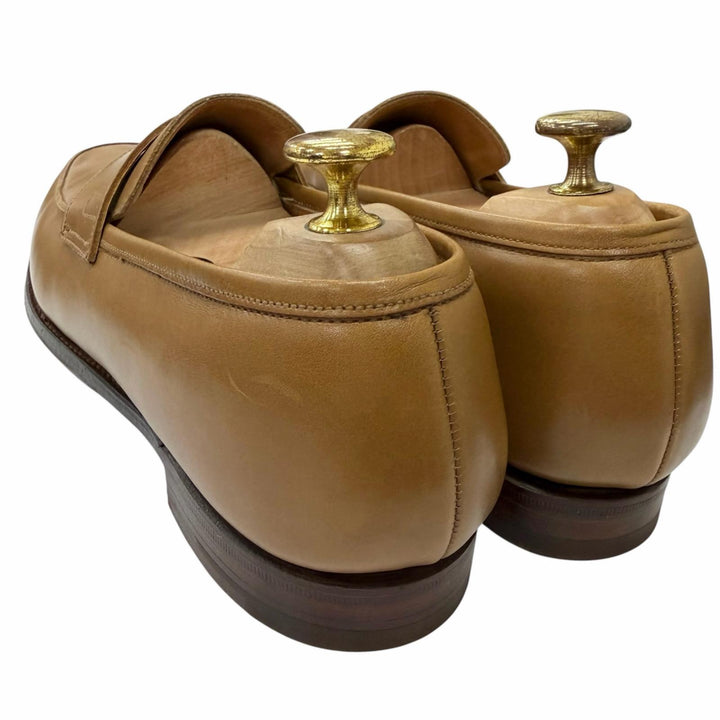 美品□CROCKETT&amp;JONES クロケットアンドジョーンズ POOLE レザー ペニーローファー コインローファー ベージュ 6.5 イングランド製