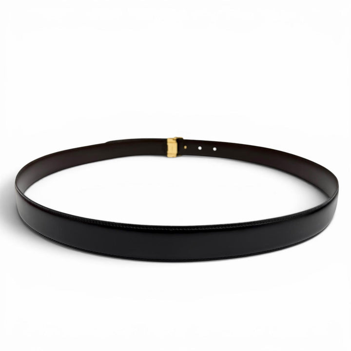 極美品▼Cartier カルティエ マスト ドゥ カルティエ レザー リバーシブル ベルト ブラック ダークブラウン ゴールド金具 メンズ 箱付き