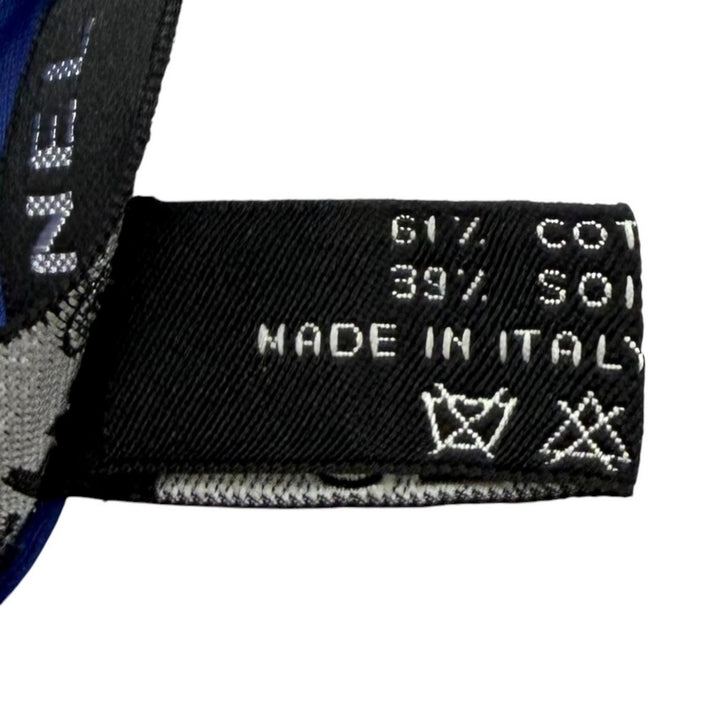 極美品★CHANEL シャネル G19 コットン シルク混 ココマーク 花柄 大判 パレオ ブルー イタリア製 レディース 箱・保存袋付き