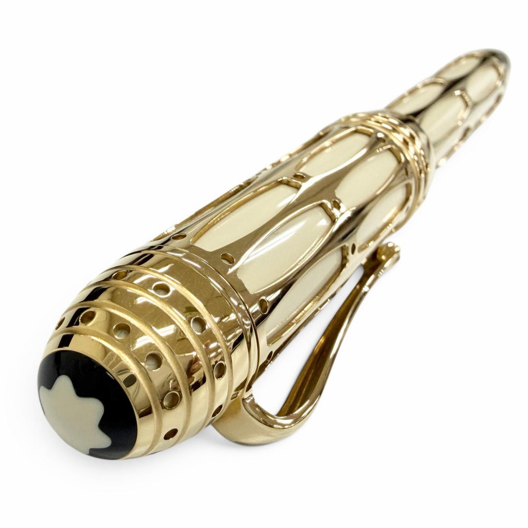 極美品△MONTBLANC モンブラン パトロンシリーズ2005 ユリウス二世 ペン先18K Mニブ 4711/4810 ホワイトスター 万年筆 ゴールド クリーム