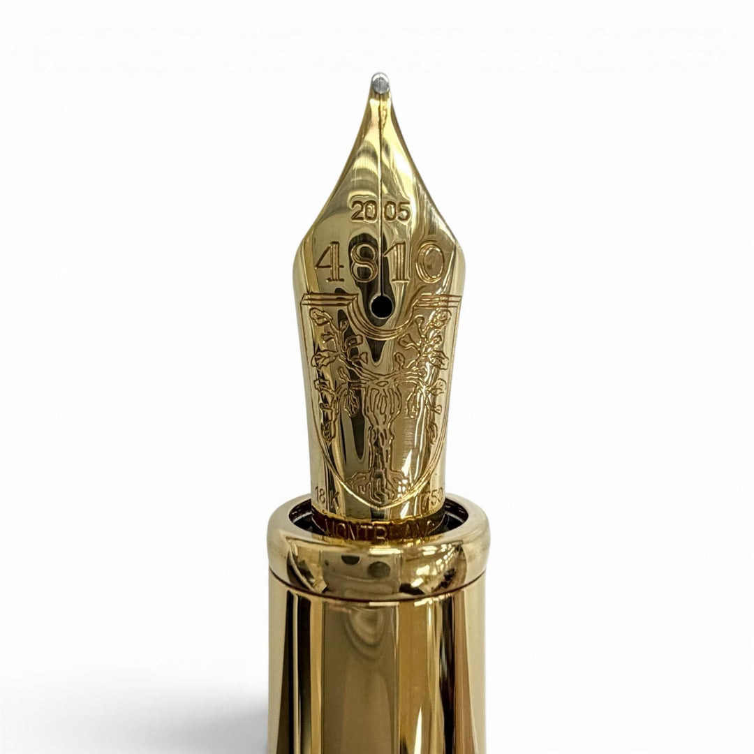 極美品△MONTBLANC モンブラン パトロンシリーズ2005 ユリウス二世 ペン先18K Mニブ 4711/4810 ホワイトスター 万年筆 ゴールド クリーム