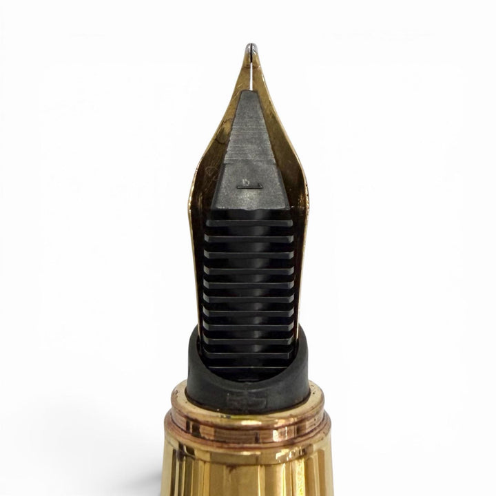 良品△Cartier カルティエ ヴィンテージ パシャ ドゥ カルティエ Fニブ トリニティ ペン先18K レットジェムストーン 万年筆 ボルドー
