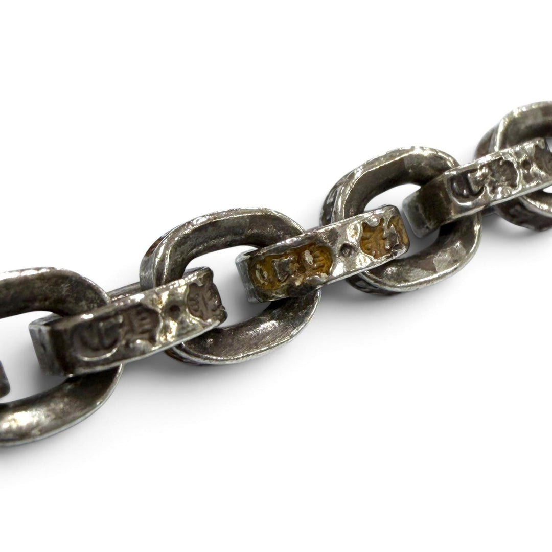 美品▼CHROME HEARTS クロムハーツ PAPER CHAIN ペーパーチェーン 925 14K ネックレス シルバー 18インチ 重量33.9g メンズ アクセサリー