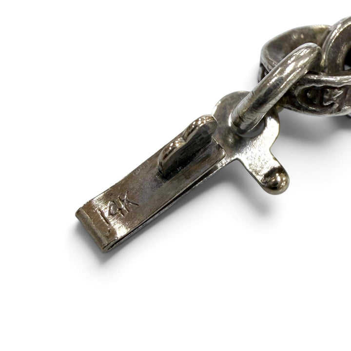 美品▼CHROME HEARTS クロムハーツ PAPER CHAIN ペーパーチェーン 925 14K ネックレス シルバー 18インチ 重量33.9g メンズ アクセサリー