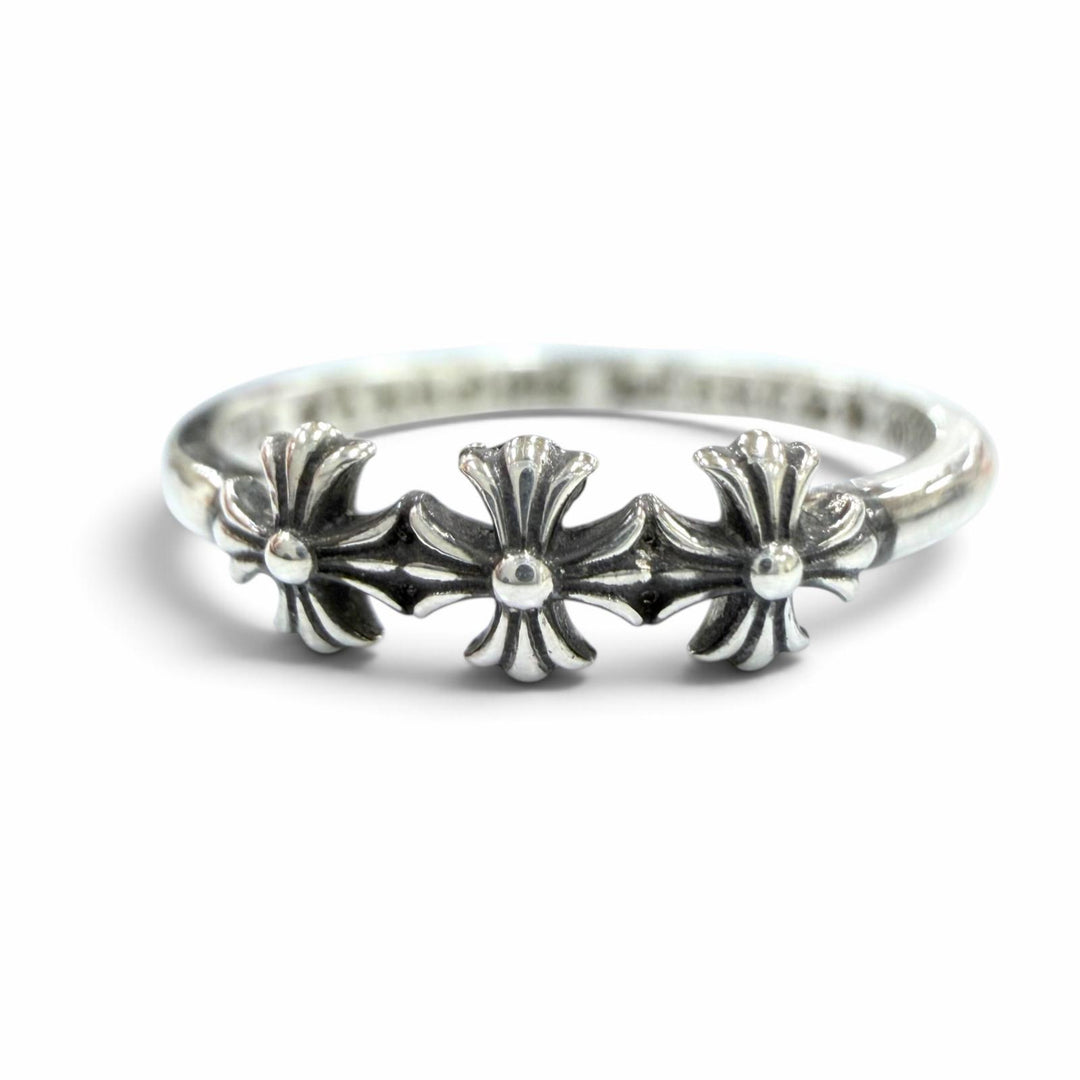 極美品☆CHROME HEARTS クロムハーツ 925 3CH PLUS バブルガム 3CHプラス リング 指輪 シルバー JP9号相当 重量1.26g レディース