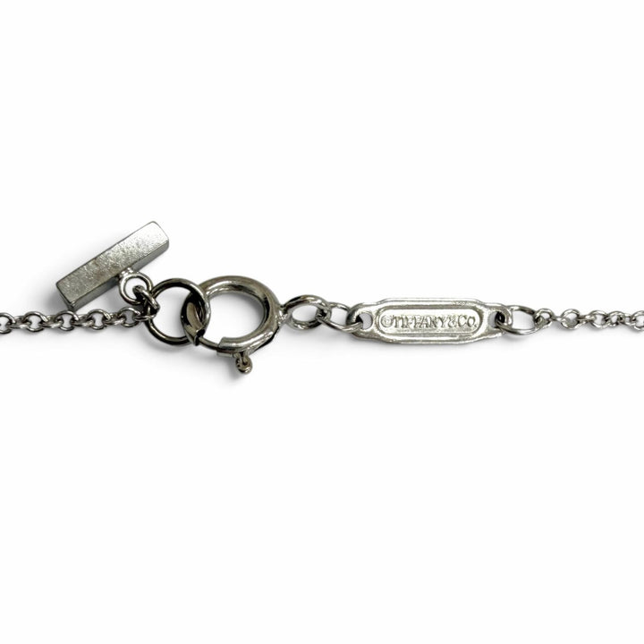 美品□TIFFANY&amp;Co. ティファニー AU750 Tスマイル スモール チェーンネックレス アクセサリー ホワイトゴールド 重量3.09g レディース