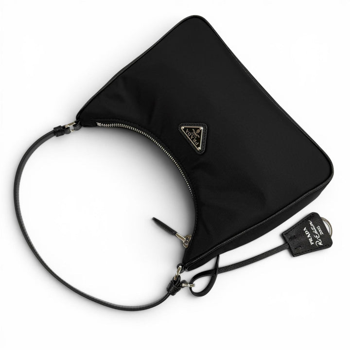 極美品★PRADA プラダ 1N204X Re-Edition 2005 Re-Nylon トライアングルロゴ ハンドバッグ ブラック イタリア製 レディース 箱・保存袋付