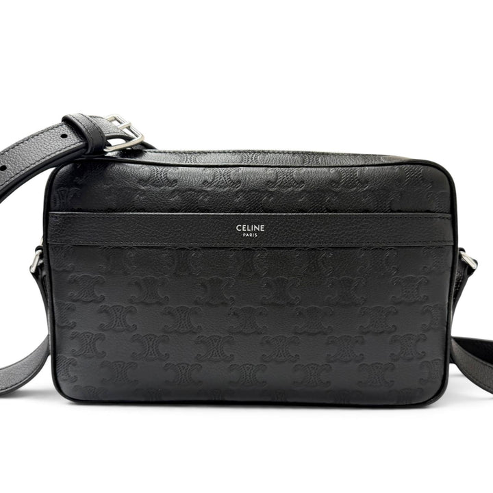 極美品□CELINE セリーヌ 117003FS3 Horizontal Messenger レザー トリオンフ ミディアム メッセンジャー ショルダーバッグ イタリア製