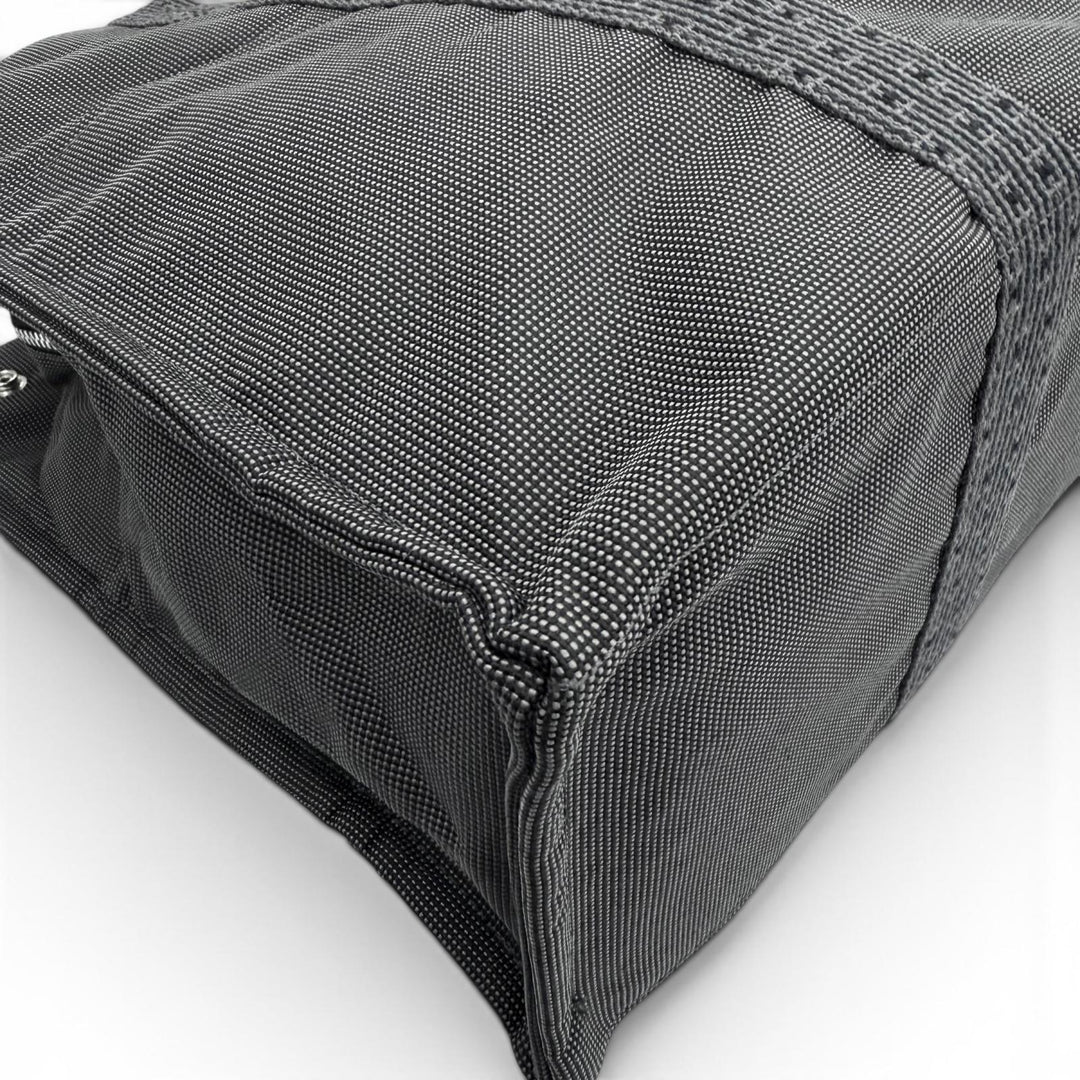 極美品▼HERMES エルメス エールライン トート GM シルバー金具 セリエボタン ハンドバッグ トートバッグ グレー フランス製 メンズ